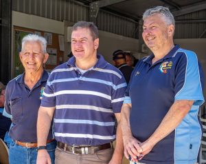 Llew O’Brien MP was thanked by members of the TCB Fishing Club for the funding grant received for $40,000 He is pictured with President Jon Constable on the right and retiring member Jim George 