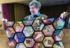 Louise with her beautifully designed quilt