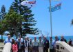 Veterans with Reverend Ingrid Busk during the Rainbow Beach Remembrance Day Service.