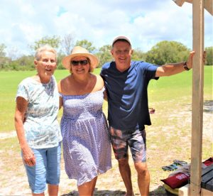 Edith McBride, Jackie and Greg Eaton were grateful Lionel’s memory was honoured as he loved his time as the scorer for the Rainbow Beach Cricket Team