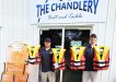 Chris Rippon and Mitchell Cooper from the Chandlery helped supply Sailability with ten new life jackets