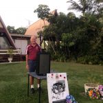Treasurer of the Rainbow Beach RSL, John Molkentien, added a lift to his street by playing the last post over loudspeakers in his driveway during the dawn service: Photo Brooke Bignell