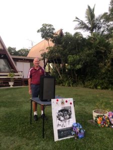 Treasurer of the Rainbow Beach RSL, John Molkentien, added a lift to his street by playing the last post over loudspeakers in his driveway during the dawn service: Photo Brooke Bignell