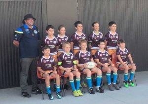 The Rainbow Beach State School rugby players enjoy being able to train locally with Coach Bennett 