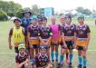 The local team in the inaugural Bush versus Beach exhibition match hosted by Rainbow Beach last month
