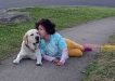 Valli Slater - Akira with her dog Jagger