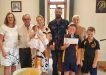 Lovely Nina Fierriera was baptised last month at the Catholic Church in Rainbow Beach surrounded by family and friends; Ann and Chris Thornton, Caralie and Carlos Ferreira, Solange Ferreira, baby Nina, Nay and Roy Ferreira.