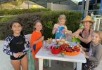 Fun at the Rainbow Beach Aquatic Centre with Maya Dinoia, Frances Hanlon and holiday goers Rebecca Ward with her children Ren and Rata Anderson - there’s loads more kid’s workshops across the coast and region in January