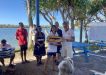 Tin Can Bay Yacht Club - Di and Graham Lee receiving the Handicap award