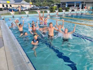 Eager swimmers from the Rainbow Warriors swim club