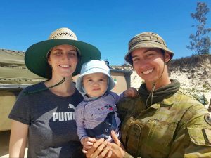 Private Lynette Khan was thrilled with a bonus visit from sister Melissa and nephew Koa