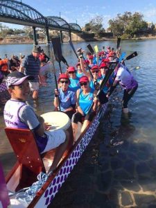 Team Cooloola loaded and ready for the start line at the Bundaberg Dragon Boat Regatta