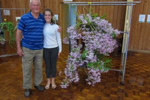 Gary White and his granddaughter Pipi Cathcart with their prize winning entry from last year’s Flower Show