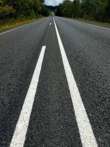New wide centreline on Tin Can Bay Road