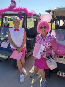 Lin Groombridge and Margie Moore ready for the Pink Ball Day