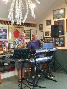 Michael Austin (right) and a special guest performer wow the Sunday crowd at the RSL