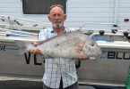 Derek Andrews with a 72cm slatey bream caught on squid