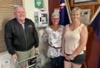 TCB RSL - Karl, Lyndall, and Cheryle are proud of the newly installed defibrillators.