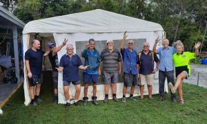 TCBCAMS - A few of our members lent a hand to help move our huge gazebo recently. This now serves as an extra space to display our sale goods. Well done team!