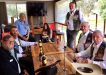 President Don Holland enjoying a well-earned drink with members of the Eureka Mob of Vietnam Veterans after last year's commemoration.