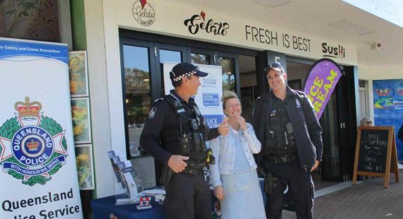 The popular Coffee with a Cop initiative was recently held in Rainbow Beach
