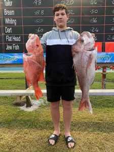 Rowdi Corbett with his red emperor and snapper for the Cadet Reef category