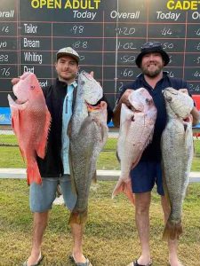 Adult Reef entries of red emperor & jewfish, and snapper & jewfish from Heath Mick and Neil Moy
