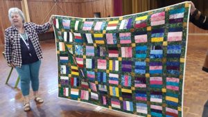 Gwen shows off her post and rail quilt - an easy but very effective project.