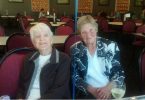 Beryl and Pat at the recent Tin Can Bay Bowls Club birthday lunch