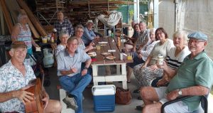 Shed members enjoying a recent games afternoon. 