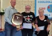 Mayor of Gympie Regional Council presenting the Neil Finney Memorial Award to Jeff Prout and Elaine Klienhanss