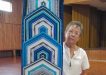 Quilters - Jo showing us her recently finished table runner