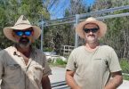 Dan and Connor – our competent and hard working shed construction team!