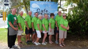 Check out our snazzy new shirts! L-R Nick Whyte (Temptations), Kevin Coleman, Trevor Booth, Bill Davidson, Wendy Davidson, Julie Collins, Robyn White, Don Collins and Robyn Coleman