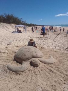  Arron of Sandshapers with his amazing turtle sand sculpture