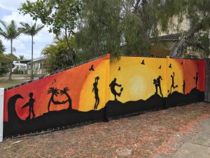 Our Police Beat fence, wonderfully painted by our current Year 6 students.